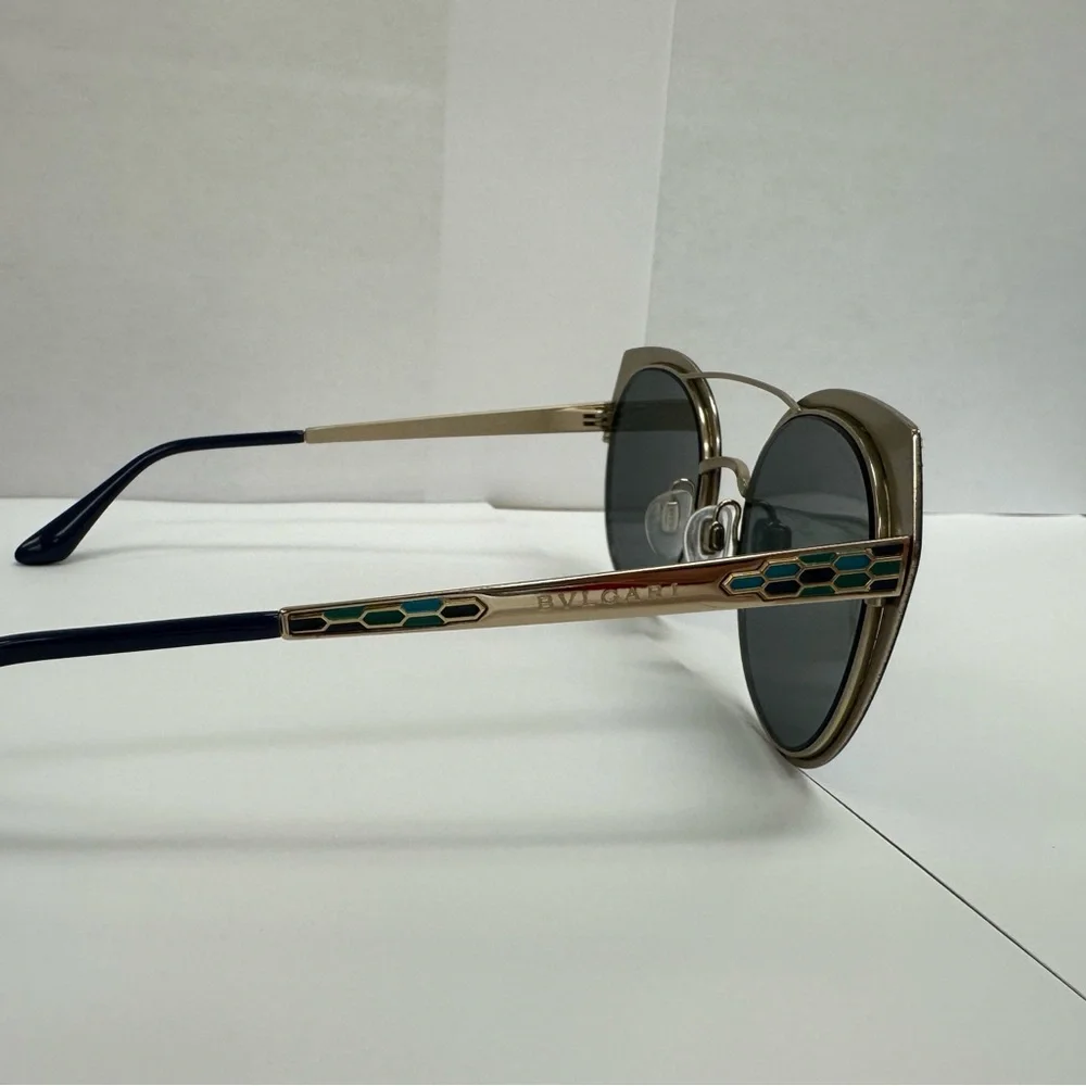 Bvlgari sunglasses, dark blue color. Worn few times. Looks brand new. - Picture 5 of 6